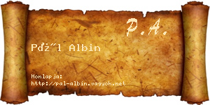 Pál Albin névjegykártya