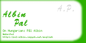 albin pal business card